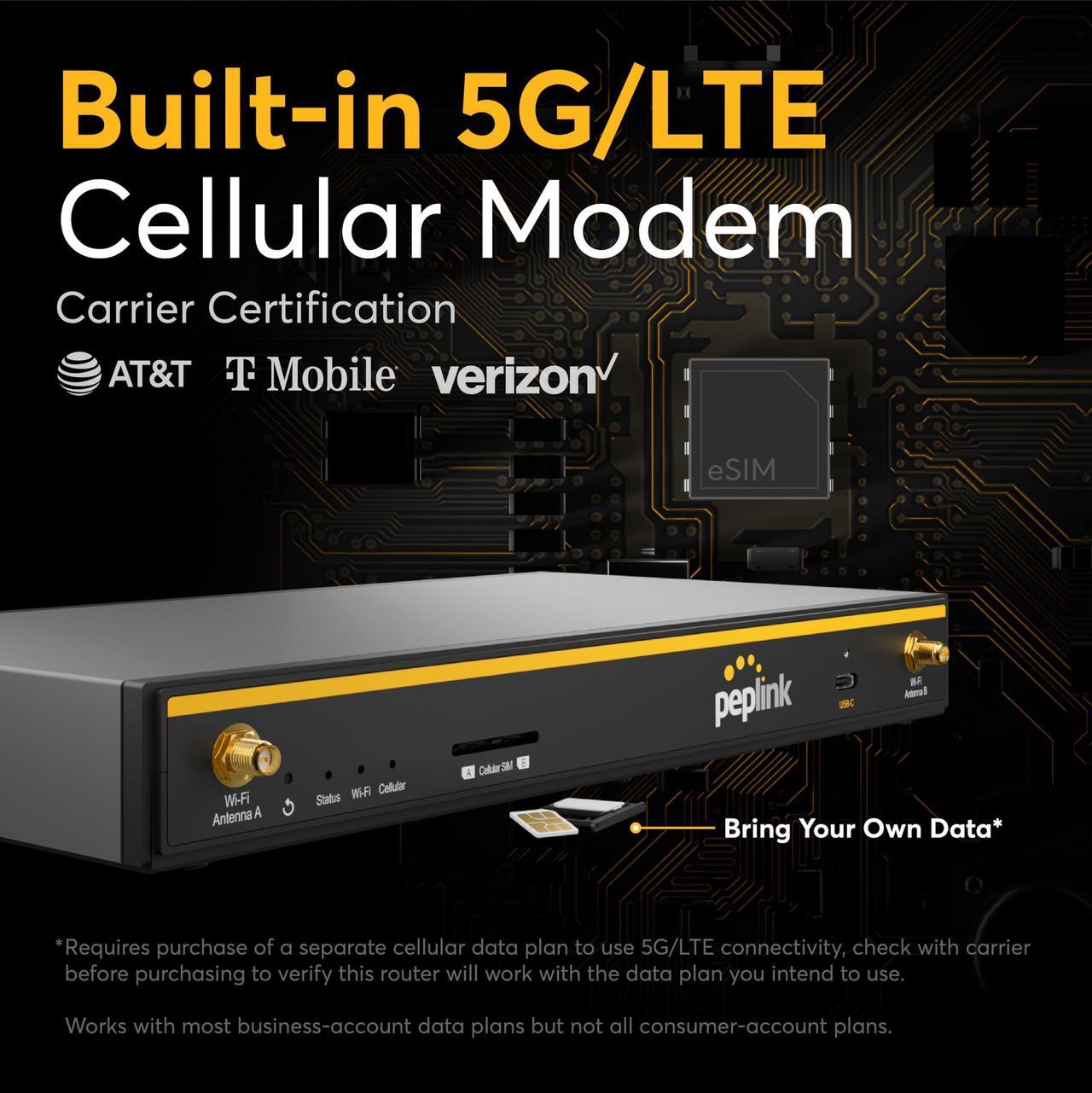 Peplink B One 5G - Gigabit Dual WAN Cellular WiFi Router for Wireless Internet - 1Gbps Throughput, Wi-Fi 6, Dual-Band, 4 LAN Ports, Supports 150 Users, Peplink App Setup - DRC 3 | +254100720022 Peplink B One 5G - Gigabit Dual WAN Cellular WiFi Router for Wireless Internet - 1Gbps Throughput, Wi-Fi 6, Dual-Band, 4 LAN Ports, Supports 150 Users, Peplink App Setup - DRC - Image 3