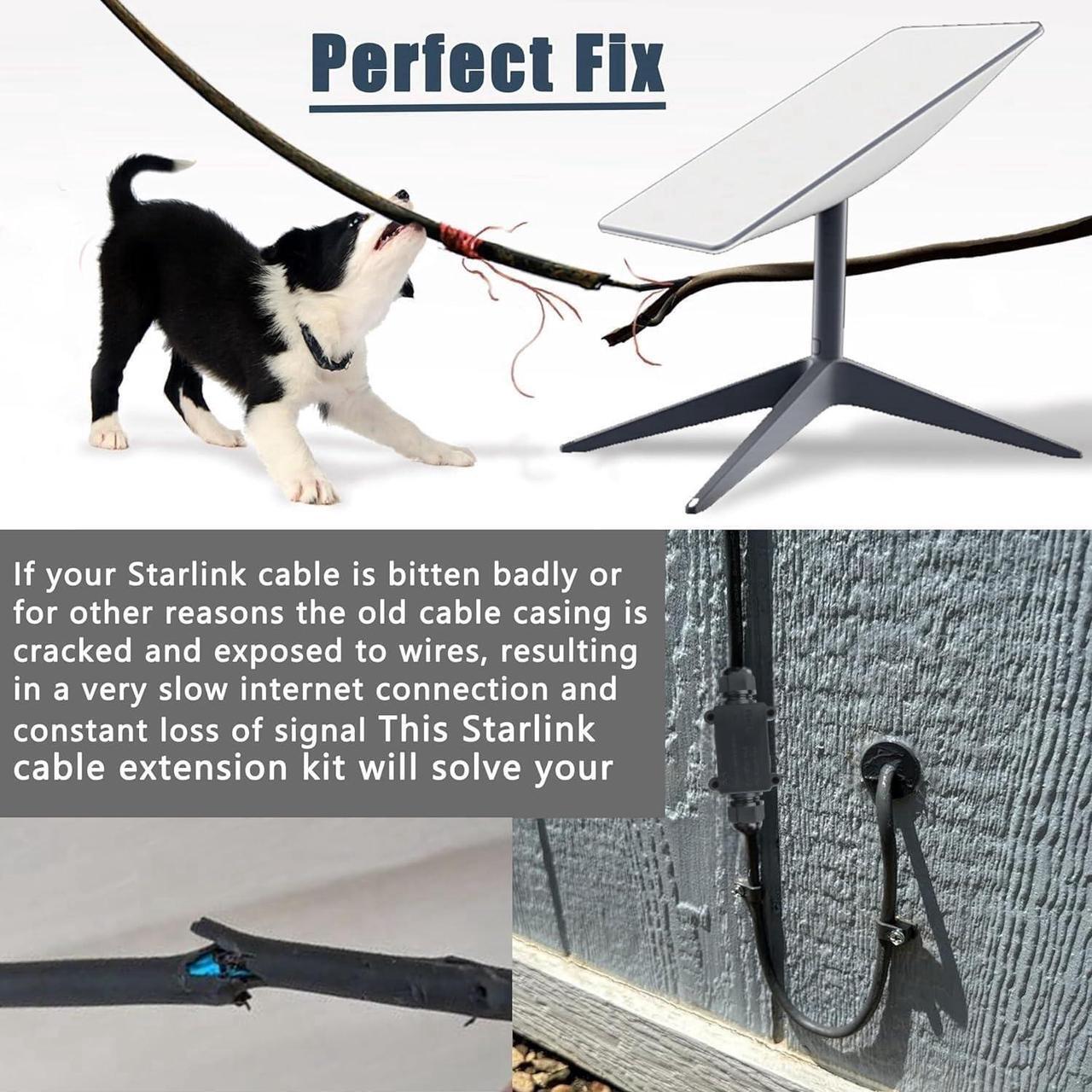 Galeith Starlink Cable Extension & Repair Kit, with 300ft Cable, SPEEDS UP to 1200Mbps, Starlink Replacement Cable, Waterproof Gray, 24AWG Copper, Grey 4 | +254100720022 Galeith Starlink Cable Extension & Repair Kit, with 300ft Cable, SPEEDS UP to 1200Mbps, Starlink Replacement Cable, Waterproof Gray, 24AWG Copper, Grey - Image 4