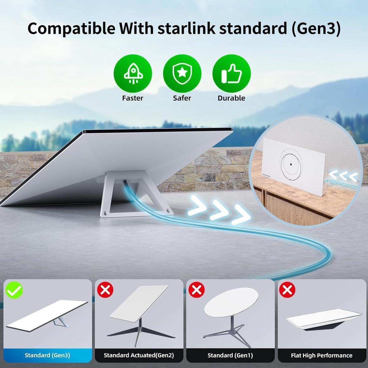 Teeaam Starlink Gen 3 Cable 131FT/40M,Starlink Replacement Cable for Starlink Standard V3 Dish/Mini Starlink Extension Cable Internet Kit Satellite Starlink Accessories - Waterproof Grey 2 | +254100720022 Teeaam Starlink Gen 3 Cable 131FT/40M,Starlink Replacement Cable for Starlink Standard V3 Dish/Mini Starlink Extension Cable Internet Kit Satellite Starlink Accessories - Waterproof Grey - Image 2