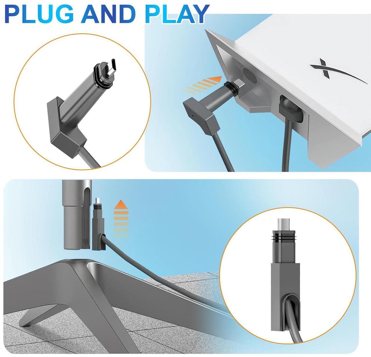 Ybludiy Suitable for Starlink Gen 2 Cable 33FT, Compatible with Satellite Rectangular V2 Extension Cable, Gray end Cap, Indoor and Outdoor Waterproof Starlink Accessories (33FT/10M) - DRC 4 | +254100720022 Ybludiy Suitable for Starlink Gen 2 Cable 33FT, Compatible with Satellite Rectangular V2 Extension Cable, Gray end Cap, Indoor and Outdoor Waterproof Starlink Accessories (33FT/10M) - DRC - Image 4