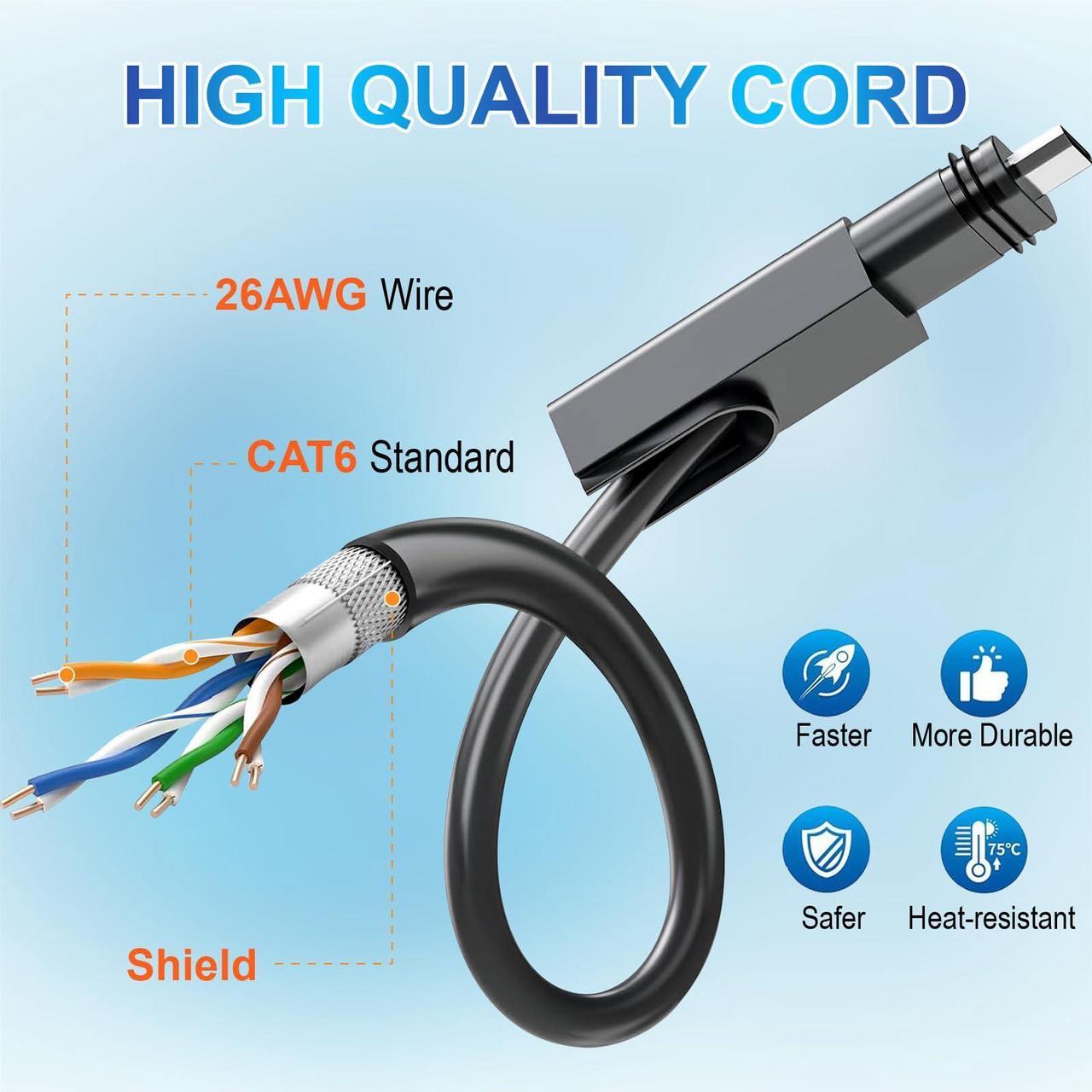 Ybludiy Suitable for Starlink Gen 2 Cable 33FT, Compatible with Satellite Rectangular V2 Extension Cable, Gray end Cap, Indoor and Outdoor Waterproof Starlink Accessories (33FT/10M) - DRC 5 | +254100720022 Ybludiy Suitable for Starlink Gen 2 Cable 33FT, Compatible with Satellite Rectangular V2 Extension Cable, Gray end Cap, Indoor and Outdoor Waterproof Starlink Accessories (33FT/10M) - DRC - Image 5
