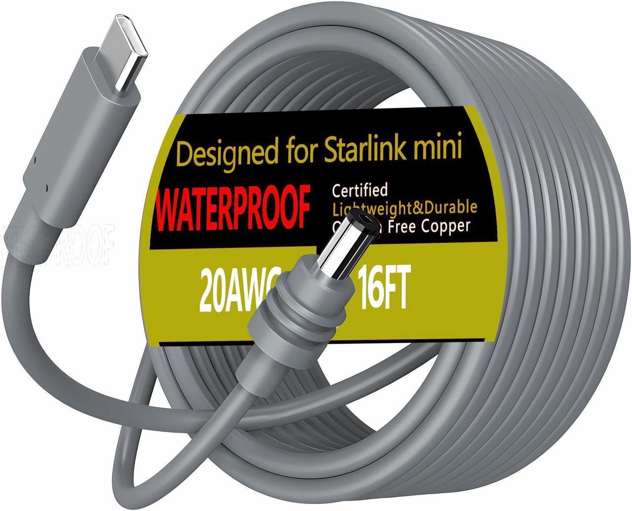 QRFAQ Starlink Mini USB-C to DC Power Cable, Max 100W USB Type-C Input, Waterproof,Portable,Durable, Starlink Mini USB Cable Compatible with 65W+ PD Source (5M/16FT) 1 | +254100720022 QRFAQ Starlink Mini USB-C to DC Power Cable, Max 100W USB Type-C Input, Waterproof,Portable,Durable, Starlink Mini USB Cable Compatible with 65W+ PD Source (5M/16FT)