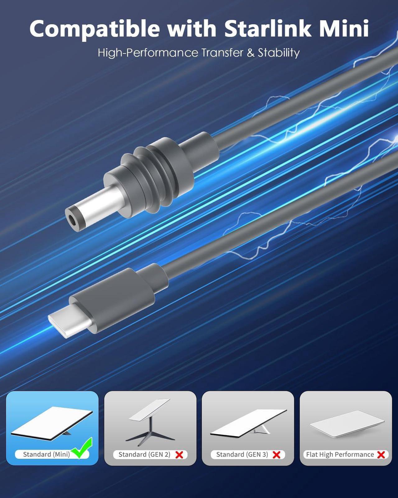 ADINEL Starlink Mini USB C to DC Power Cord, 50FT Starlink Mini Cable,Type C Input to DC 20V 5A Barrel Jack Cable Work with 100W PD Charger and PD Power Bank Waterproof 18AWG 15M 2 | +254100720022 ADINEL Starlink Mini USB C to DC Power Cord, 50FT Starlink Mini Cable,Type C Input to DC 20V 5A Barrel Jack Cable Work with 100W PD Charger and PD Power Bank Waterproof 18AWG 15M - Image 2