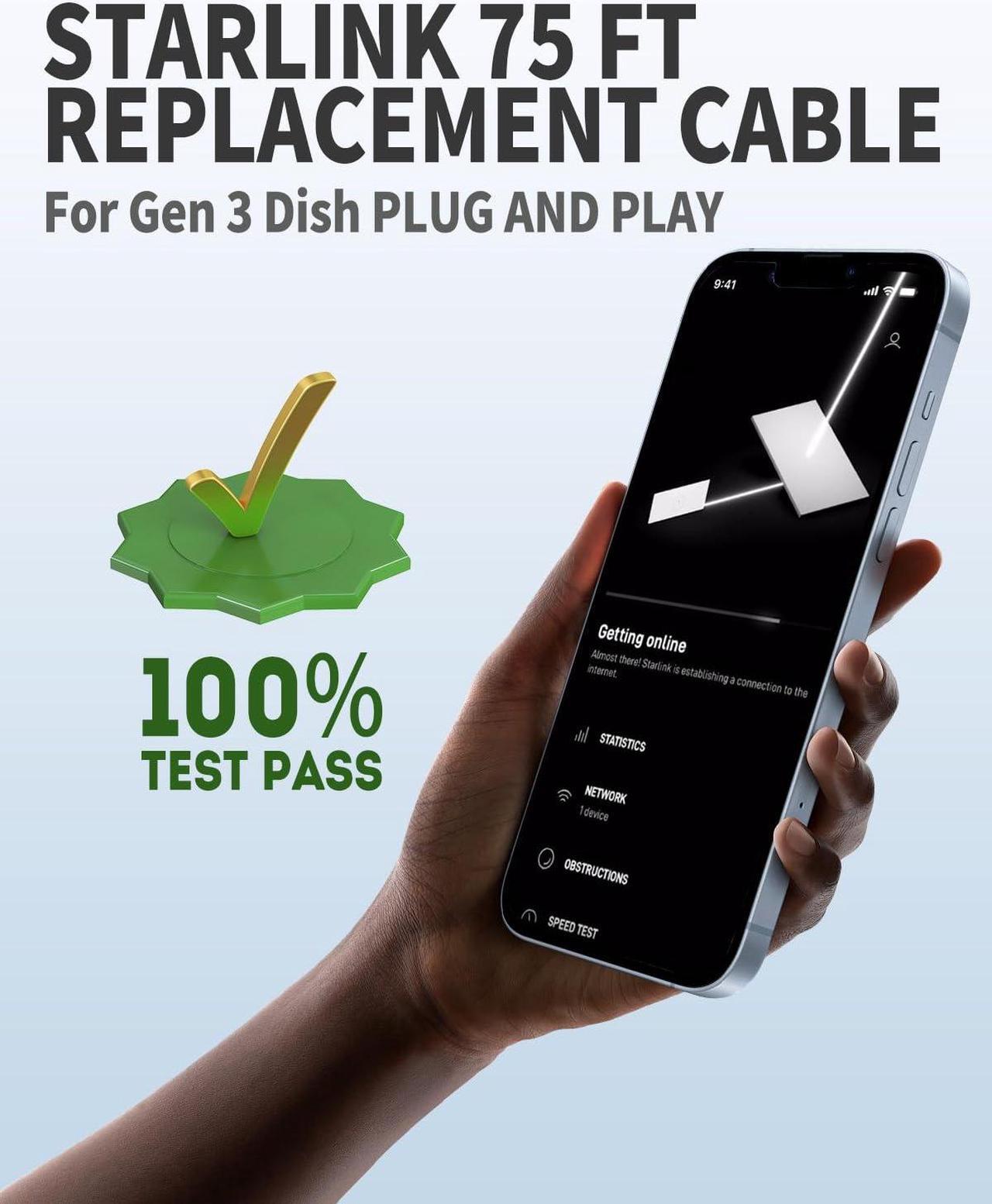 75ft Starlink Gen 3 Cable - Starlink Replacement Cable, High-Speed Satellite Internet Accessory & Extension Cord for Star Link V3 Dish - DRC 5 | +254100720022 75ft Starlink Gen 3 Cable - Starlink Replacement Cable, High-Speed Satellite Internet Accessory & Extension Cord for Star Link V3 Dish - DRC - Image 5