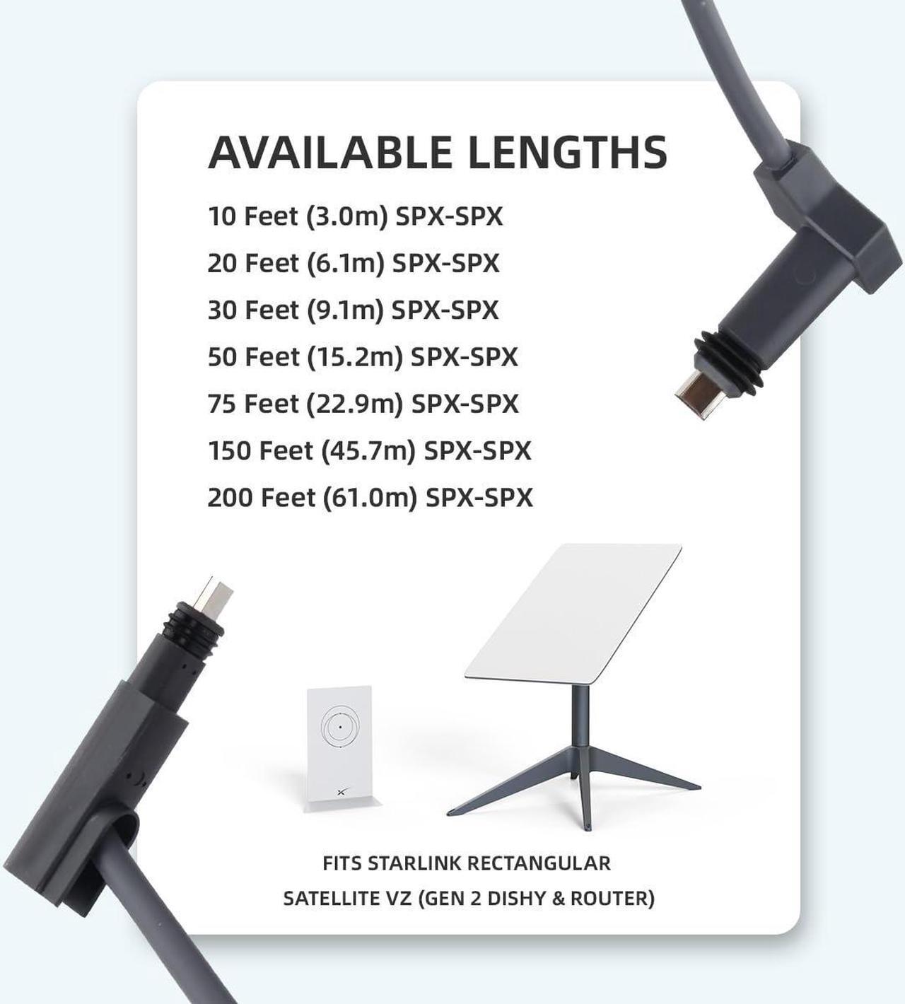 XTAR Starlink Satellite Replacement Cable for Starlink Rectangular Satellite V2, 75FT Starlink Cable Extension Waterproof (75FT/22.9M) - DRC 5 | +254100720022 XTAR Starlink Satellite Replacement Cable for Starlink Rectangular Satellite V2, 75FT Starlink Cable Extension Waterproof (75FT/22.9M) - DRC - Image 5