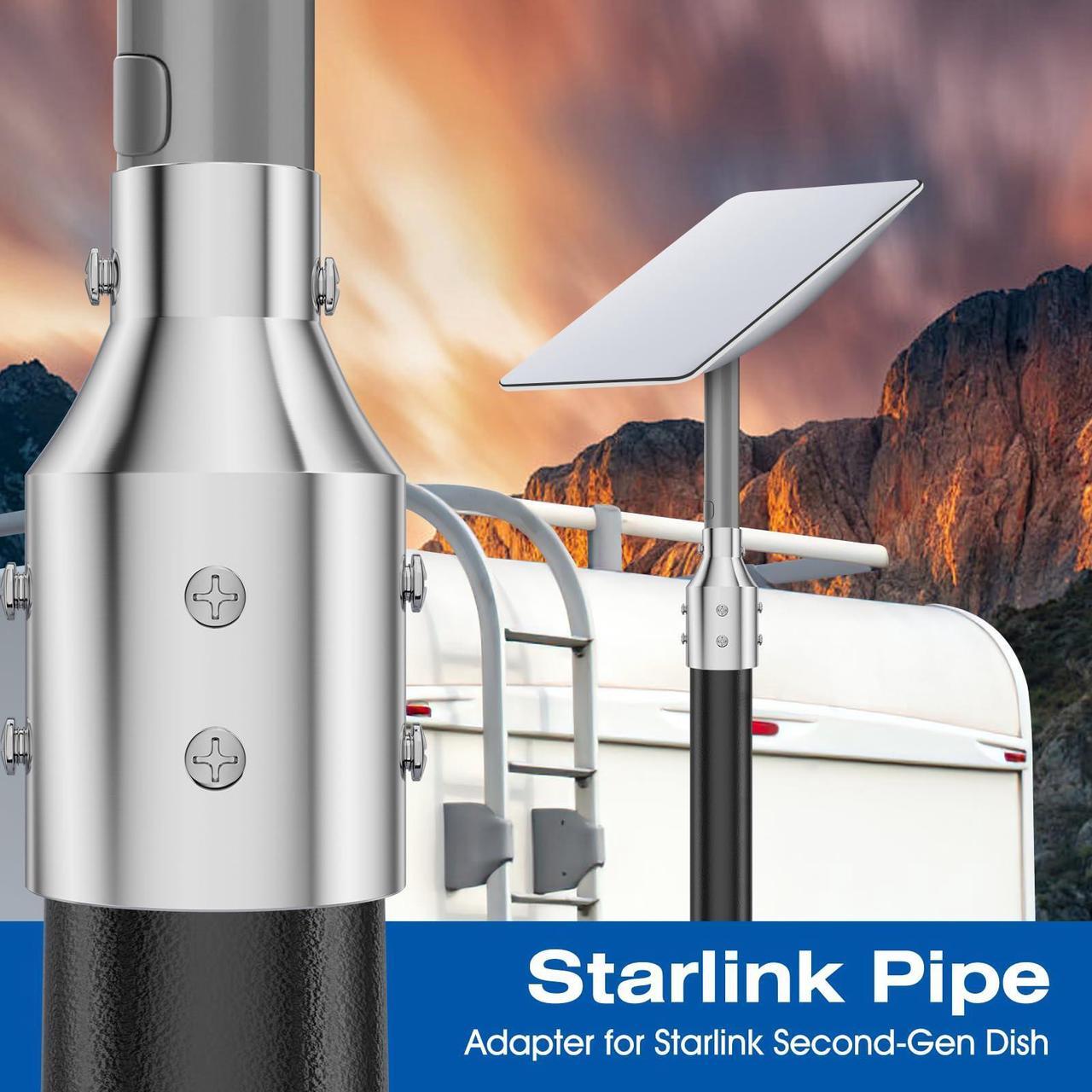 Starlink Pipe Adapter for Starlink Second-Gen Dish, Mast Reducer Joint 2.5'' Tenon Adapter, Suitable for TV Mast, Antenna Mast and Satellite Mast (Pipe Adapter, 2.5'') - DRC 3 | +254100720022 Starlink Pipe Adapter for Starlink Second-Gen Dish, Mast Reducer Joint 2.5'' Tenon Adapter, Suitable for TV Mast, Antenna Mast and Satellite Mast (Pipe Adapter, 2.5'') - DRC - Image 3