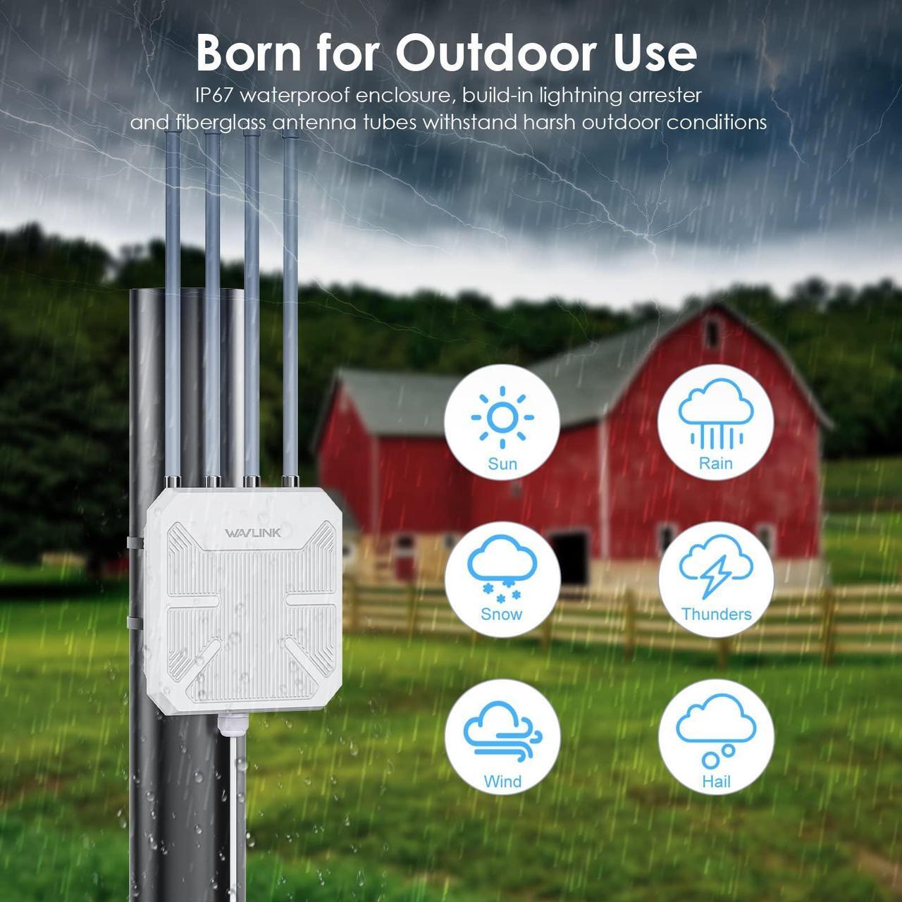 WAVLINK Outdoor WiFi 6 Wireless Access Point, AX1800 WiFi 6 Extender Long Range, Support Active PoE, 4x8dBi Antennas,Work with Starlink/Repeater/Router,IP67,Up to 128 Devices for Farm,Yard,RV,Campsite 2 | +254100720022 WAVLINK Outdoor WiFi 6 Wireless Access Point, AX1800 WiFi 6 Extender Long Range, Support Active PoE, 4x8dBi Antennas,Work with Starlink/Repeater/Router,IP67,Up to 128 Devices for Farm,Yard,RV,Campsite - Image 2