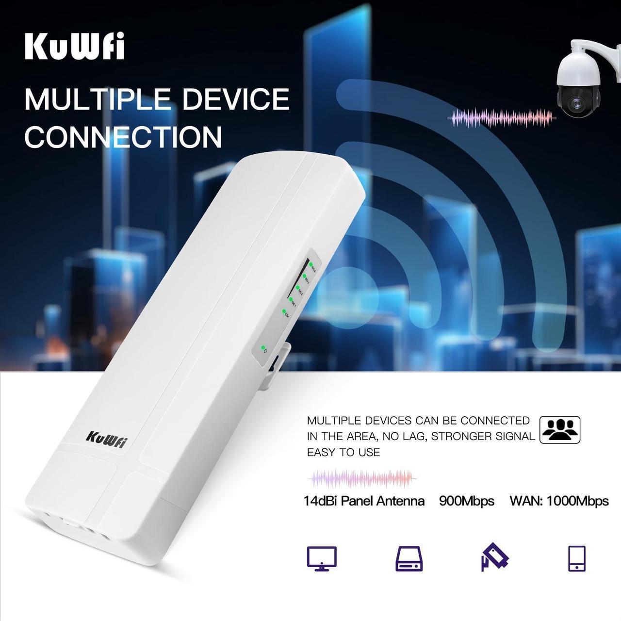 KuWFi 5.8G 3KM Gigabit Wireless WiFi Bridge Point to Point Outdoor Work for Starlink Satellite Internet Signal Extend Outdoor WiFi Wireless Access Point 1000Mbps Ethernet Port 24V PoE Power 2-Pack 2 | +254100720022 KuWFi 5.8G 3KM Gigabit Wireless WiFi Bridge Point to Point Outdoor Work for Starlink Satellite Internet Signal Extend Outdoor WiFi Wireless Access Point 1000Mbps Ethernet Port 24V PoE Power 2-Pack - Image 2