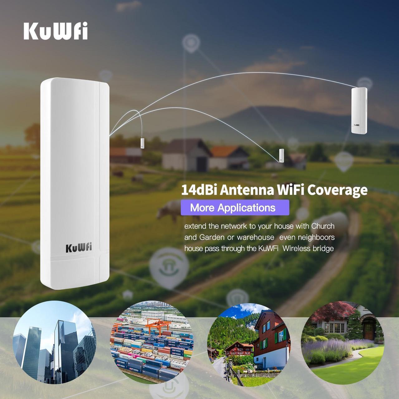 KuWFi 5.8G 3KM Gigabit Wireless WiFi Bridge Point to Point Outdoor Work for Starlink Satellite Internet Signal Extend Outdoor WiFi Wireless Access Point 1000Mbps Ethernet Port 24V PoE Power 2-Pack 4 | +254100720022 KuWFi 5.8G 3KM Gigabit Wireless WiFi Bridge Point to Point Outdoor Work for Starlink Satellite Internet Signal Extend Outdoor WiFi Wireless Access Point 1000Mbps Ethernet Port 24V PoE Power 2-Pack - Image 4