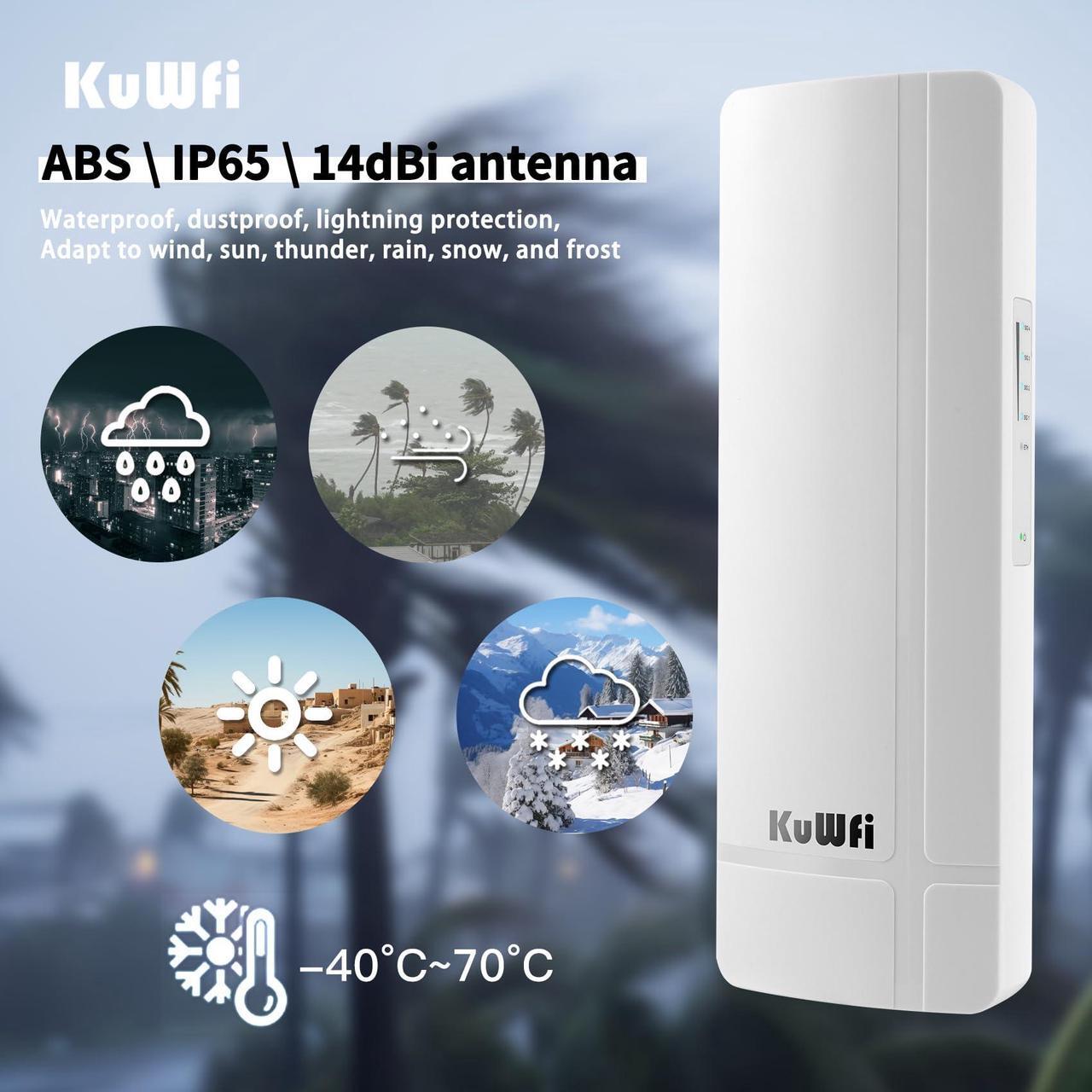 KuWFi 5.8G 3KM Gigabit Wireless WiFi Bridge Point to Point Outdoor Work for Starlink Satellite Internet Signal Extend Outdoor WiFi Wireless Access Point 1000Mbps Ethernet Port 24V PoE Power 2-Pack 5 | +254100720022 KuWFi 5.8G 3KM Gigabit Wireless WiFi Bridge Point to Point Outdoor Work for Starlink Satellite Internet Signal Extend Outdoor WiFi Wireless Access Point 1000Mbps Ethernet Port 24V PoE Power 2-Pack - Image 5