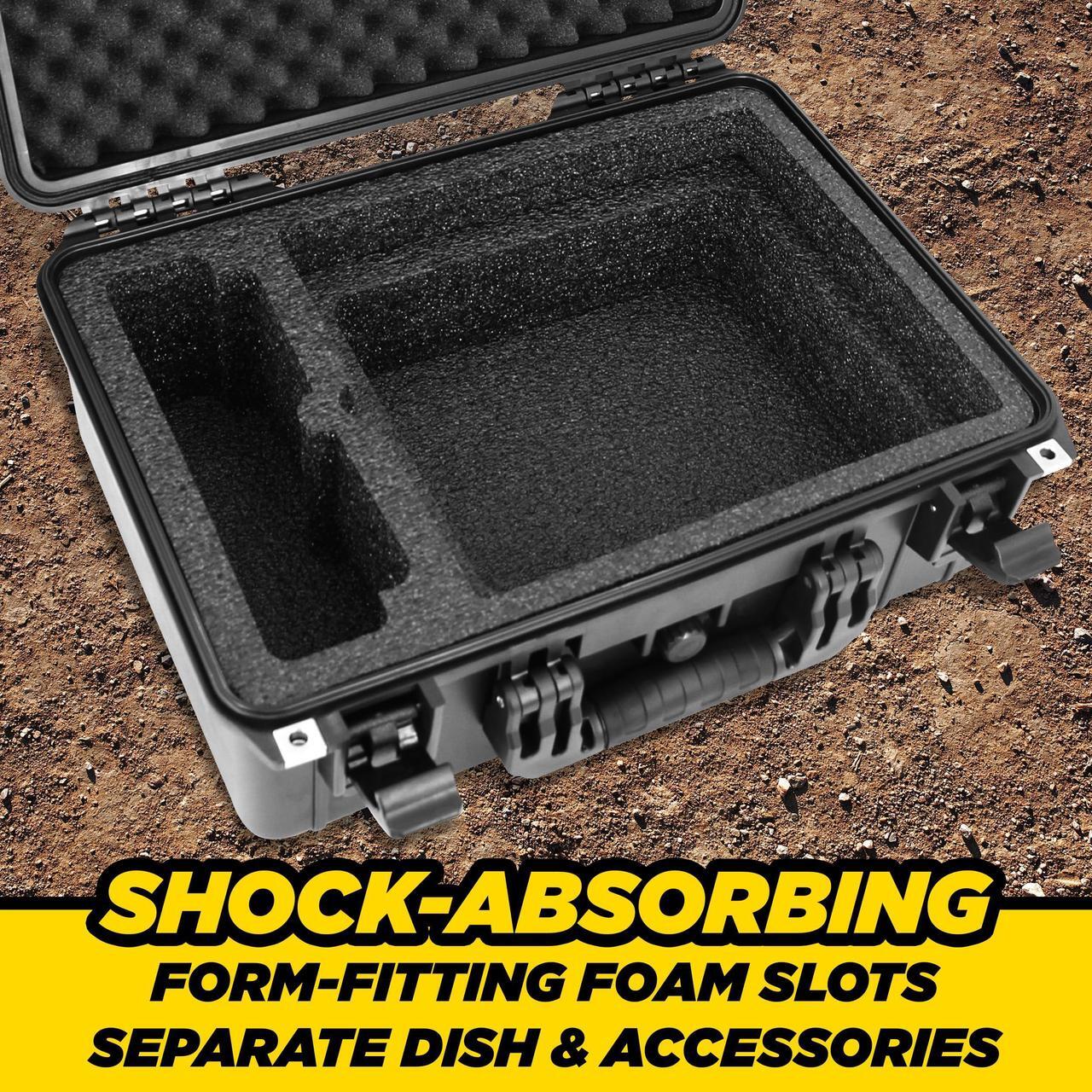 CASEMATIX Waterproof Travel Case Compatible with Starlink Mini Dish, Mount, Cables, Power Supply & More - Professionally Cut Impact Resistant Closed Cell Foam With Separate Storage For Accessories 4 | +254100720022 CASEMATIX Waterproof Travel Case Compatible with Starlink Mini Dish, Mount, Cables, Power Supply & More - Professionally Cut Impact Resistant Closed Cell Foam With Separate Storage For Accessories - Image 4