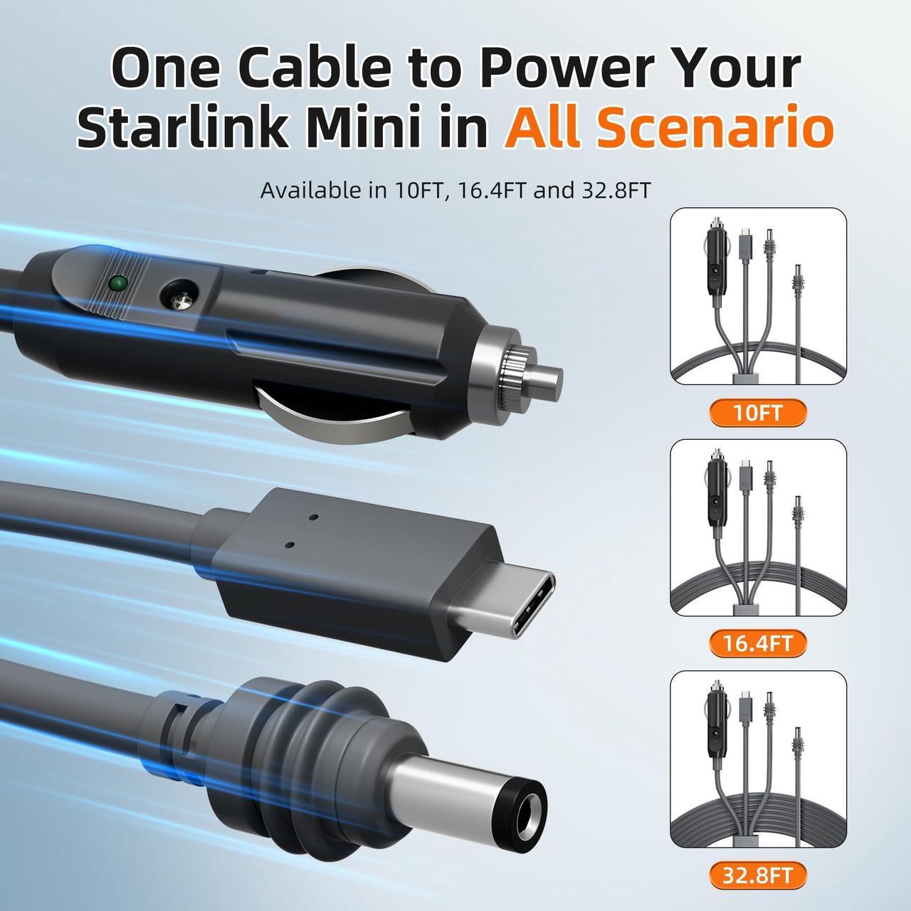 Starlink Mini 3-in-1 DC Power Cable 16FT, USB-C 12-24V Cigarette Lighter Plug & DC Male Cord Input Power Cable, Waterproof Power Cord Accessories for Starlink Mini 5 | +254100720022 Starlink Mini 3-in-1 DC Power Cable 16FT, USB-C 12-24V Cigarette Lighter Plug & DC Male Cord Input Power Cable, Waterproof Power Cord Accessories for Starlink Mini - Image 5