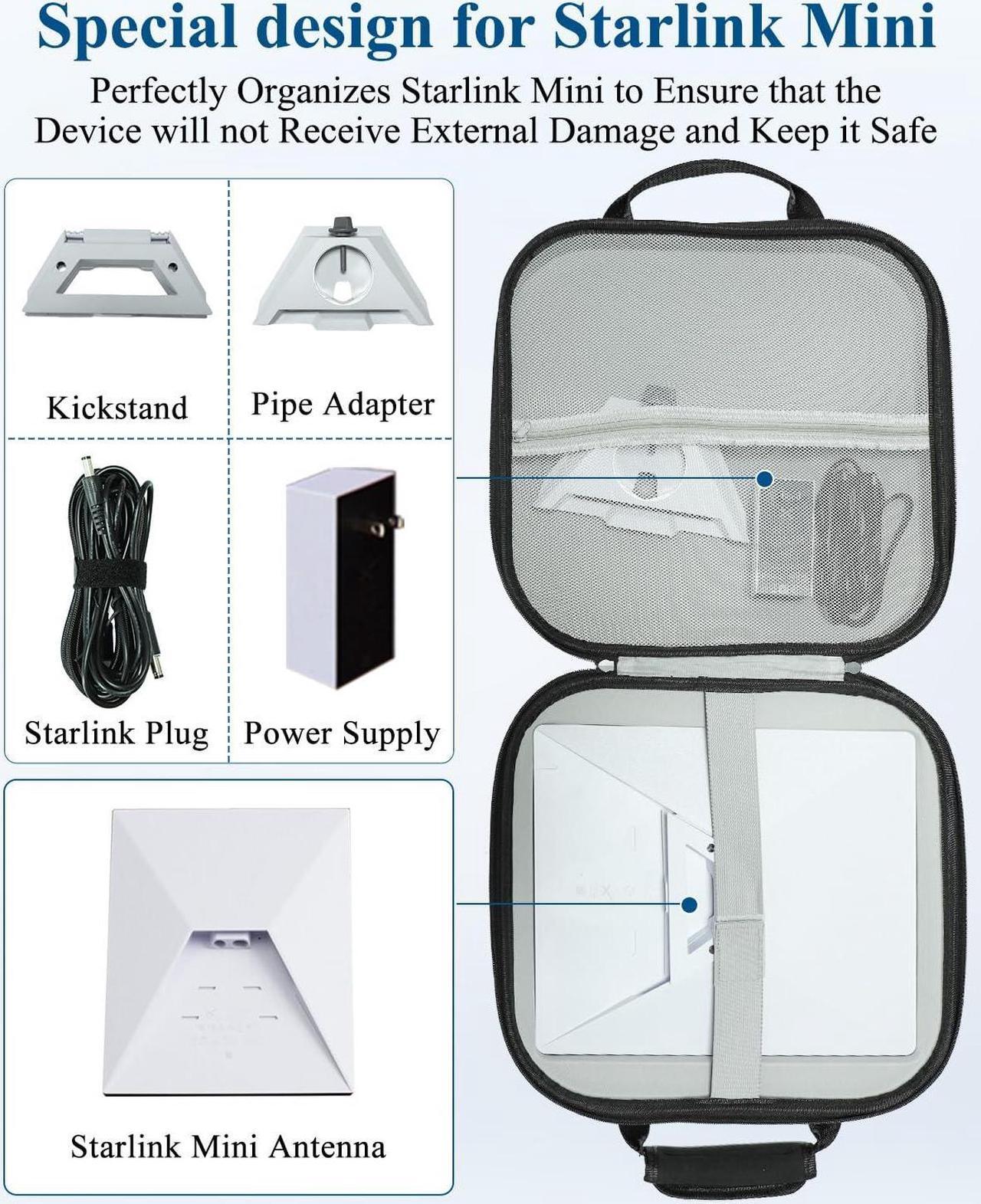Starlink Mini Carry Case - Outdoor Travel Case for Standard Starlink Mini Accessories, Large Capacity, Semi-Rigid EVA Protection - DRC 2 | +254100720022 Starlink Mini Carry Case - Outdoor Travel Case for Standard Starlink Mini Accessories, Large Capacity, Semi-Rigid EVA Protection - DRC - Image 2