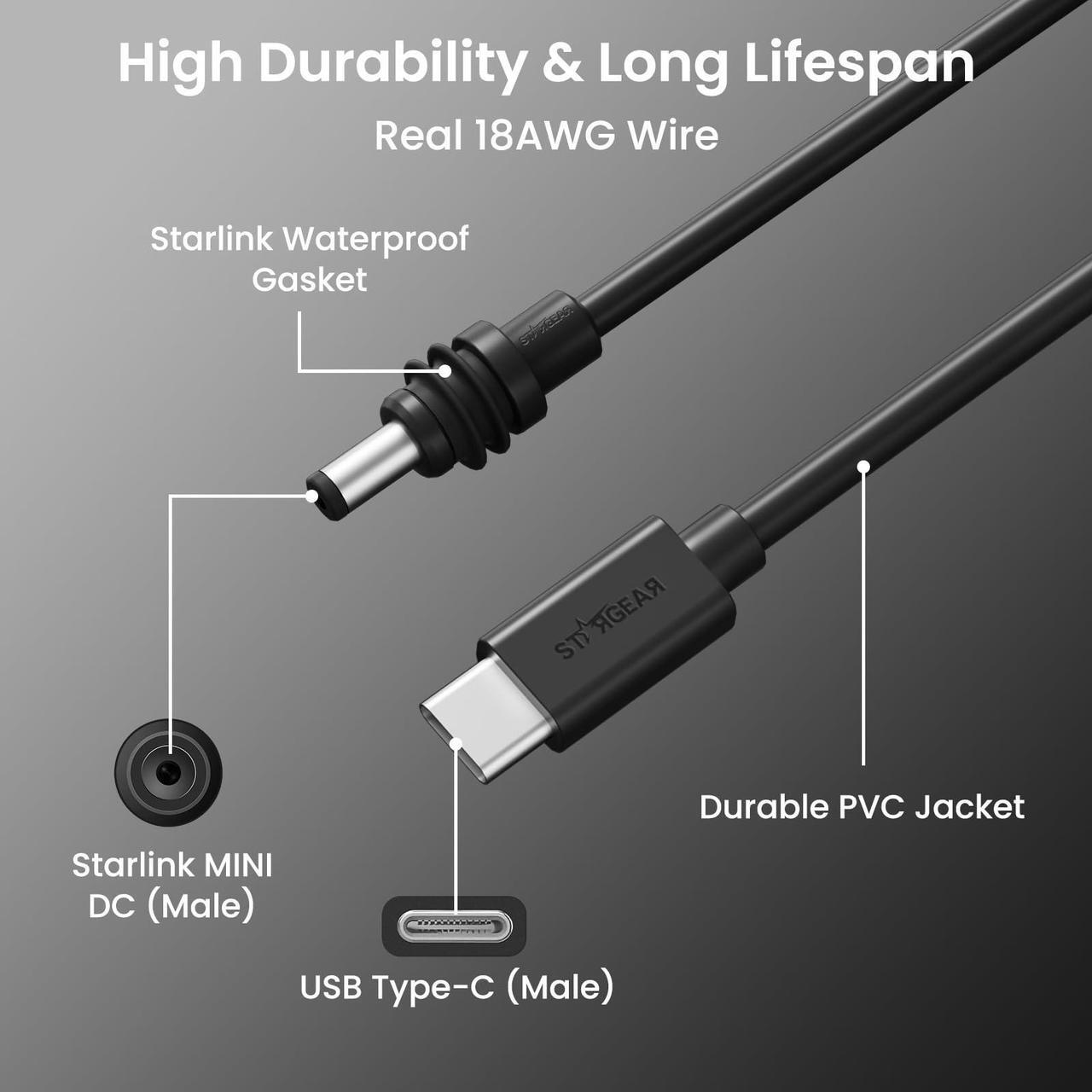STARGEAR 2M Starlink Mini USBC-DC Cable + Protective Case - DRC 5 | +254100720022 STARGEAR 2M Starlink Mini USBC-DC Cable + Protective Case - DRC - Image 5
