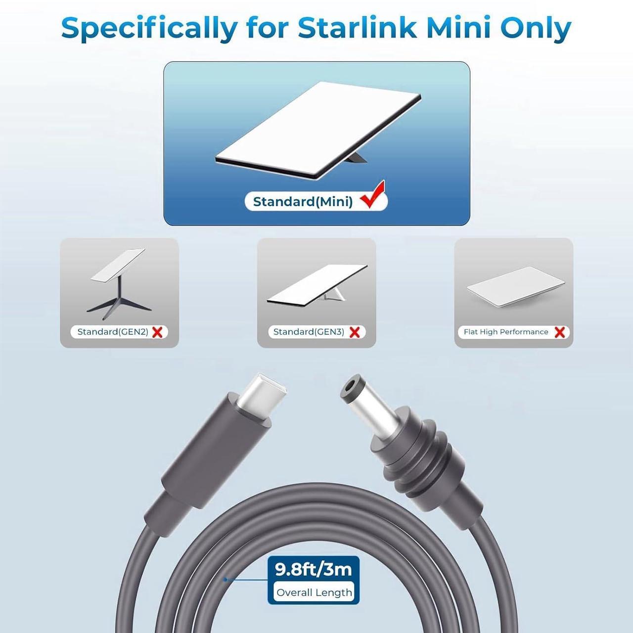 Golured Starlink Mini Cable 9.8FT, Starlink Mini USB C to DC Power Cable, Compatible with 100W+ Power Bank and PD Charger(9.8FT/3M) (9.6FT/2.8M) - DRC 3 | +254100720022 Golured Starlink Mini Cable 9.8FT, Starlink Mini USB C to DC Power Cable, Compatible with 100W+ Power Bank and PD Charger(9.8FT/3M) (9.6FT/2.8M) - DRC - Image 3