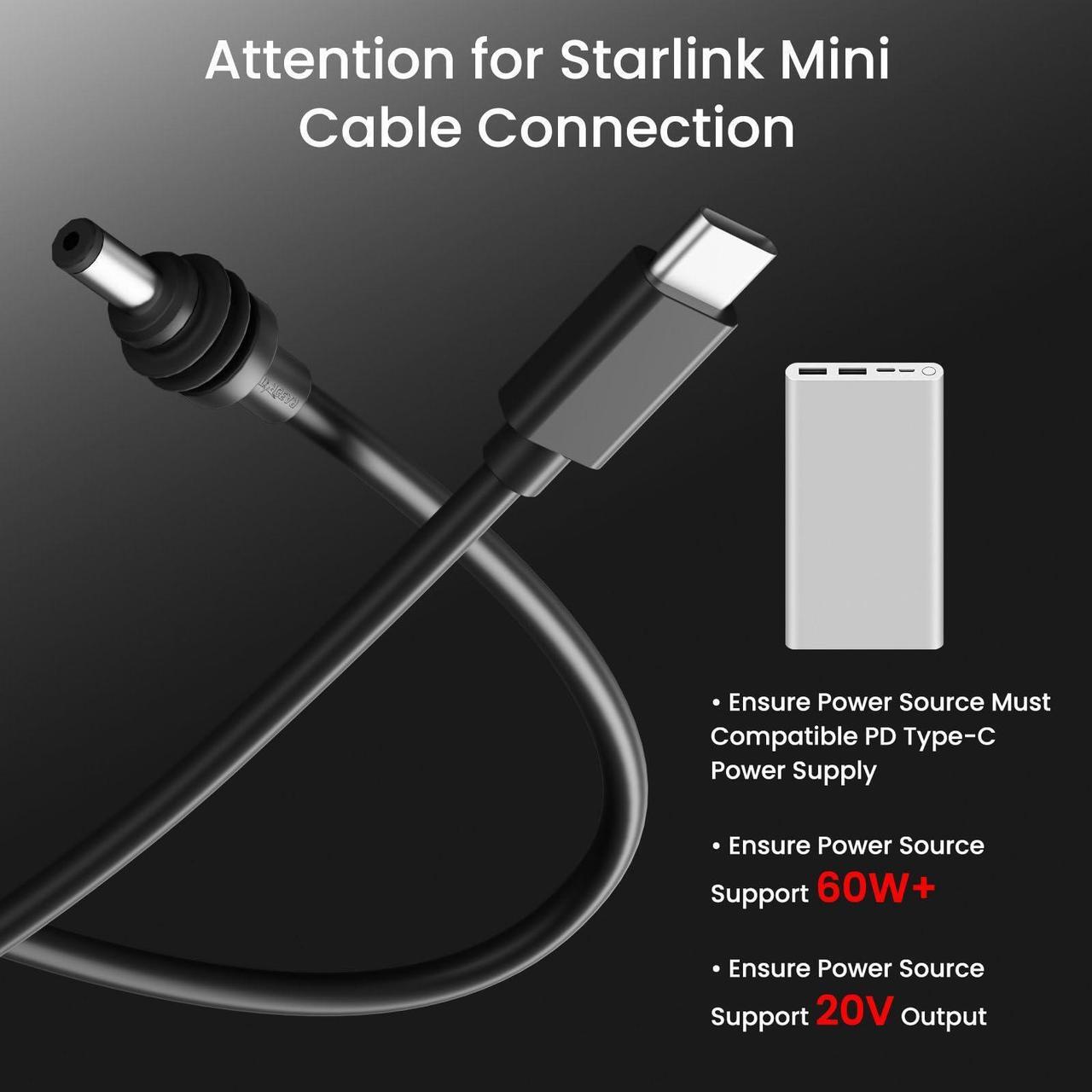 Starlink Mini USB C to DC Power Cable 5M/16.4FT, 140W USB Type-C Input to Waterproof Barrel Jack Charging Cord 18AWG, Work with 60W+ PD Source, Compatible with 28V PPS and 20V PD protocols 5 | +254100720022 Starlink Mini USB C to DC Power Cable 5M/16.4FT, 140W USB Type-C Input to Waterproof Barrel Jack Charging Cord 18AWG, Work with 60W+ PD Source, Compatible with 28V PPS and 20V PD protocols - Image 5
