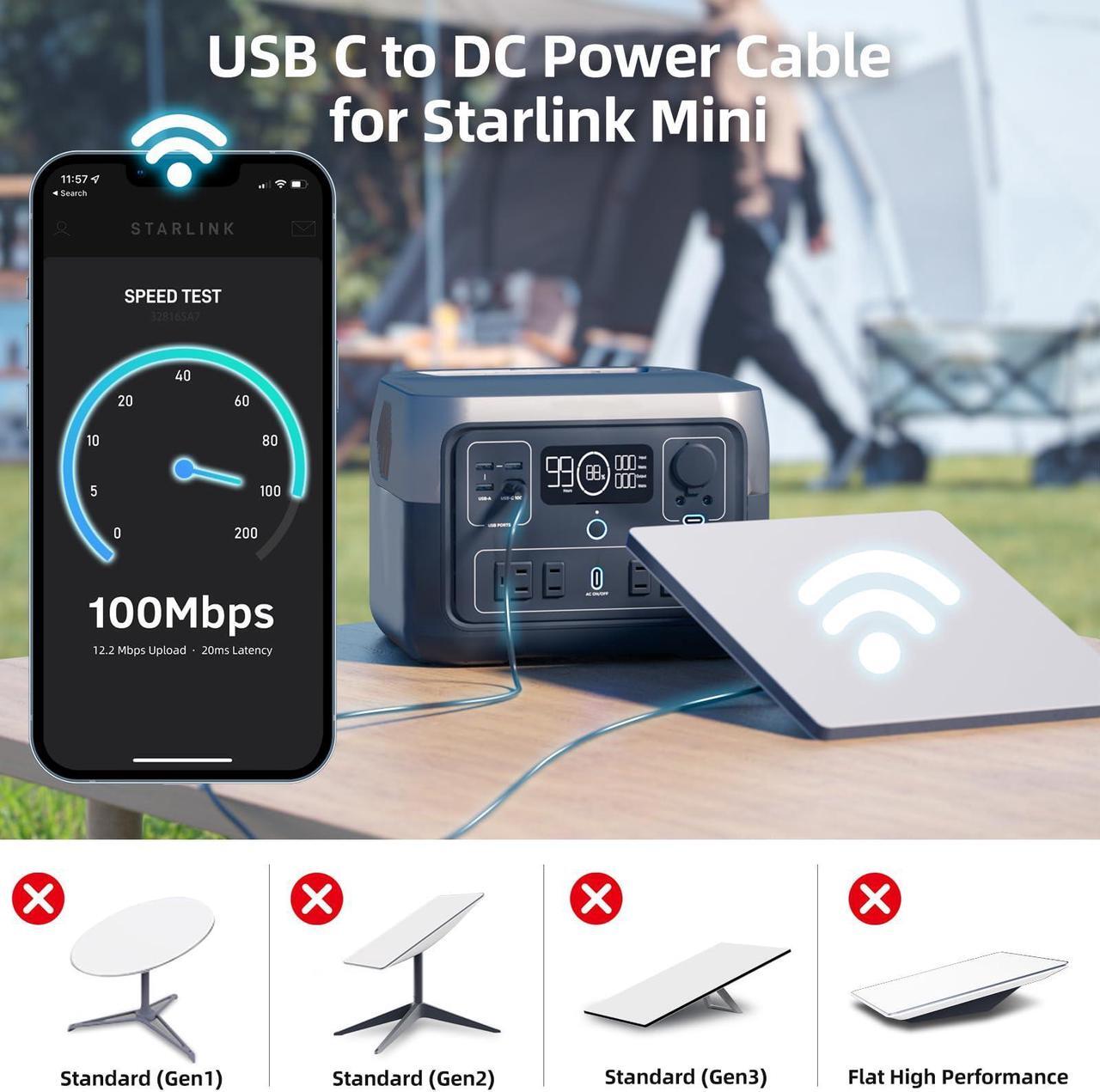 Starlink Mini Cable, 10M/32.8FT Starlink Mini USB C to DC Power Cable 100W USB Type C to DC Satellite Charging Cable Work for 65W+ PD Source Waterproof USB C Male to DC Replacement Starlink Mini Cable 3 | +254100720022 Starlink Mini Cable, 10M/32.8FT Starlink Mini USB C to DC Power Cable 100W USB Type C to DC Satellite Charging Cable Work for 65W+ PD Source Waterproof USB C Male to DC Replacement Starlink Mini Cable - Image 3
