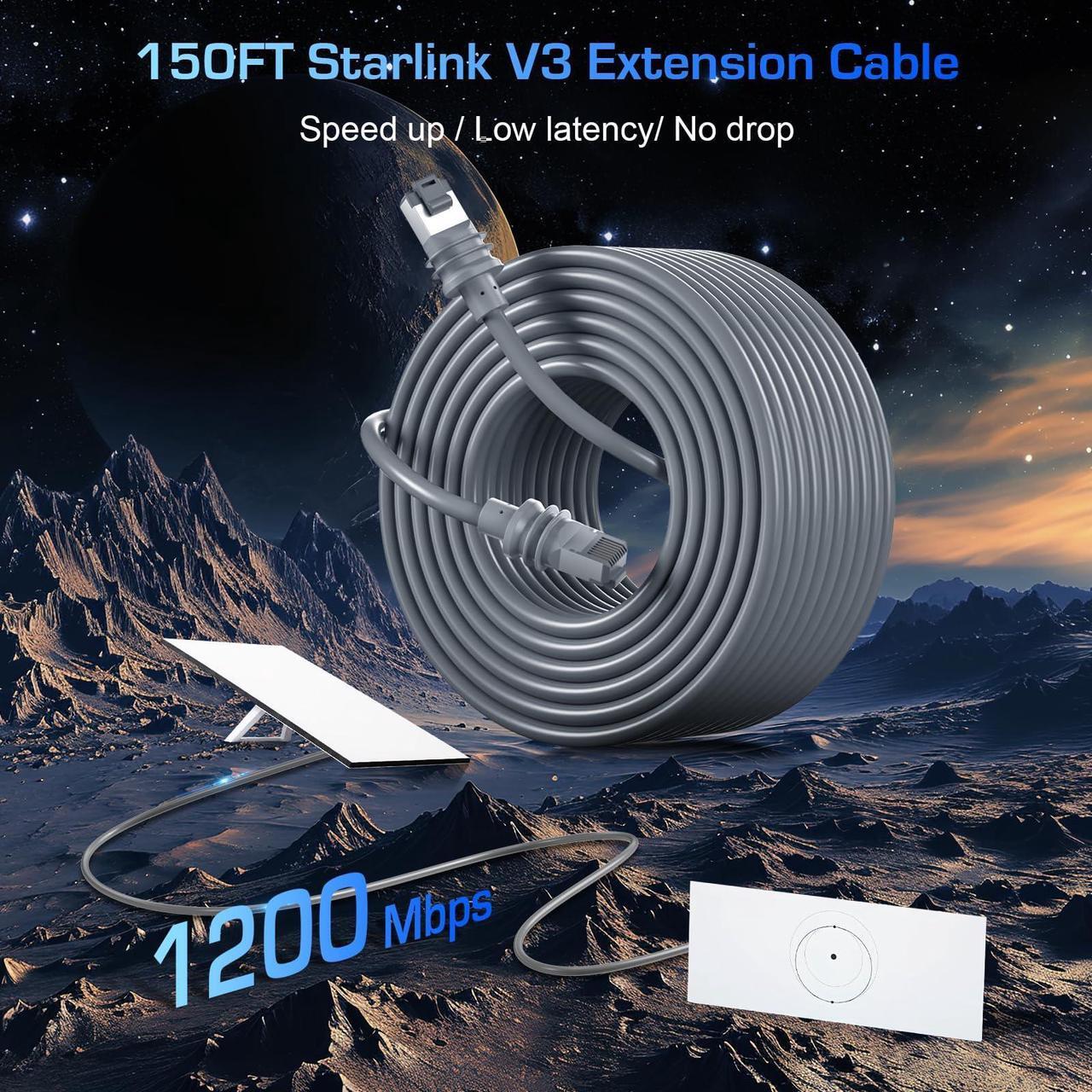 Starlink Gen 3 Cable (165FT 50M) Ultra Long Ethernet Cable for Starlink Standard Generation 3, Replacement Extension Cable Waterproof (Grey) - DRC 3 | +254100720022 Starlink Gen 3 Cable (165FT 50M) Ultra Long Ethernet Cable for Starlink Standard Generation 3, Replacement Extension Cable Waterproof (Grey) - DRC - Image 3