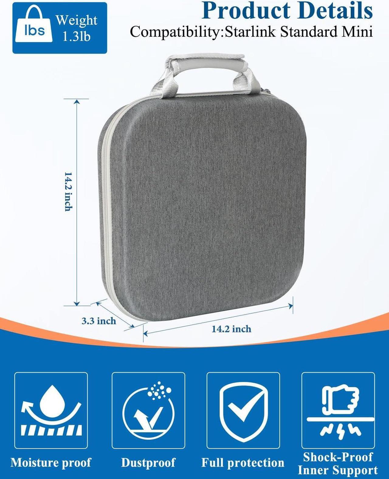 LuxiSync Starlink Mini Carry Case - Outdoor Travel Case for Standard Starlink Mini Accessories, Large Capacity, Semi-Rigid EVA Protection - DRC 3 | +254100720022 LuxiSync Starlink Mini Carry Case - Outdoor Travel Case for Standard Starlink Mini Accessories, Large Capacity, Semi-Rigid EVA Protection - DRC - Image 3