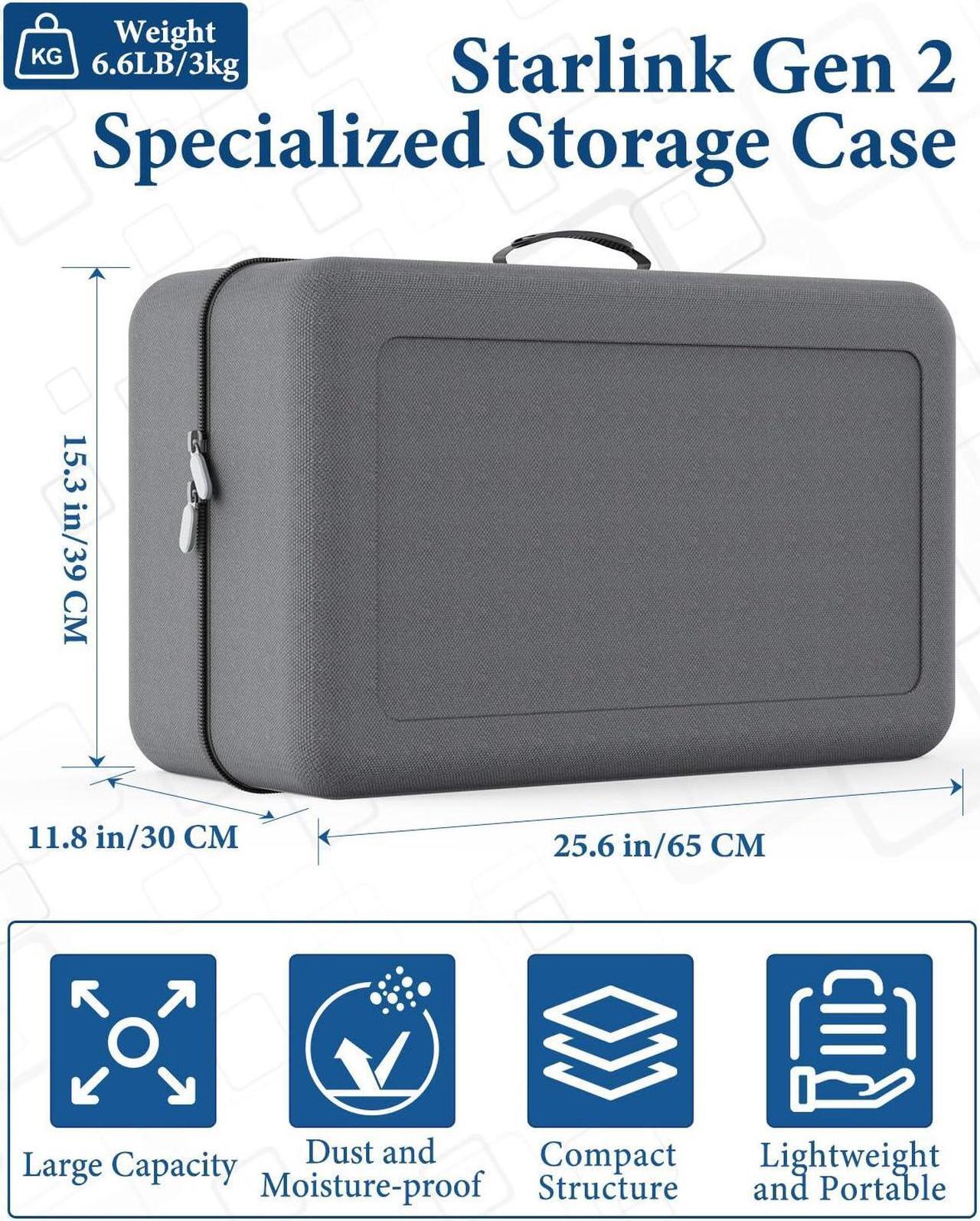 Starlink Gen 2 Carrying Case,Outdoor Travel Case for Standard Starlink V2 Accessories ,Semi-Rigid EVA ,Compact Interior,Large Capacity(Holds Starlink V2 Dish & Router & Cable & Mount & Power Supply ) - DRC 3 | +254100720022 Starlink Gen 2 Carrying Case,Outdoor Travel Case for Standard Starlink V2 Accessories ,Semi-Rigid EVA ,Compact Interior,Large Capacity(Holds Starlink V2 Dish & Router & Cable & Mount & Power Supply ) - DRC - Image 3