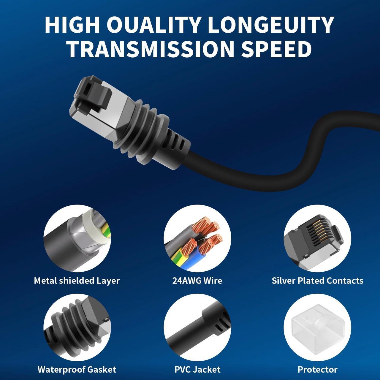 INEAUTO Starlink Gen 3 Cable - 125FT/38M, Replacement Extension Ethernet Cable for Starlink V3, 26AWG Wire, Waterproof, Durable 3 | +254100720022 INEAUTO Starlink Gen 3 Cable - 125FT/38M, Replacement Extension Ethernet Cable for Starlink V3, 26AWG Wire, Waterproof, Durable - Image 3