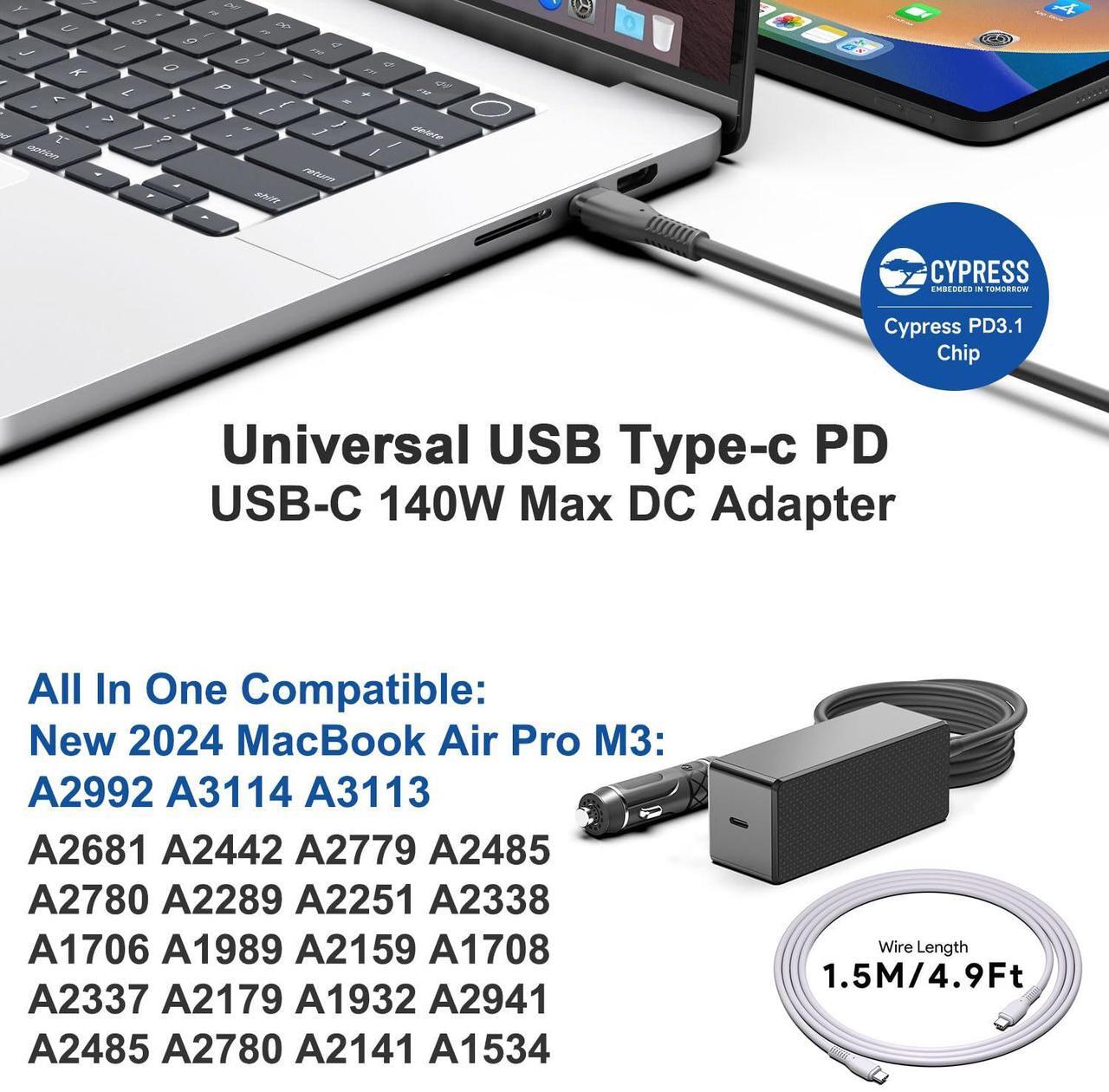 HKY 140W 135W 130W 100W 95W 90W USB-C Laptop Car Charger PD3.1 12V-24V DC Adapter for MacBook Pro 16" /MacBook Air,Dell XPS/Latitude/Precision/Chromebook,Lenovo,HP,Asus,Toshiba/Steam Deck/Tablet/Phone - DRC 5 | +254100720022 HKY 140W 135W 130W 100W 95W 90W USB-C Laptop Car Charger PD3.1 12V-24V DC Adapter for MacBook Pro 16" /MacBook Air,Dell XPS/Latitude/Precision/Chromebook,Lenovo,HP,Asus,Toshiba/Steam Deck/Tablet/Phone - DRC - Image 5