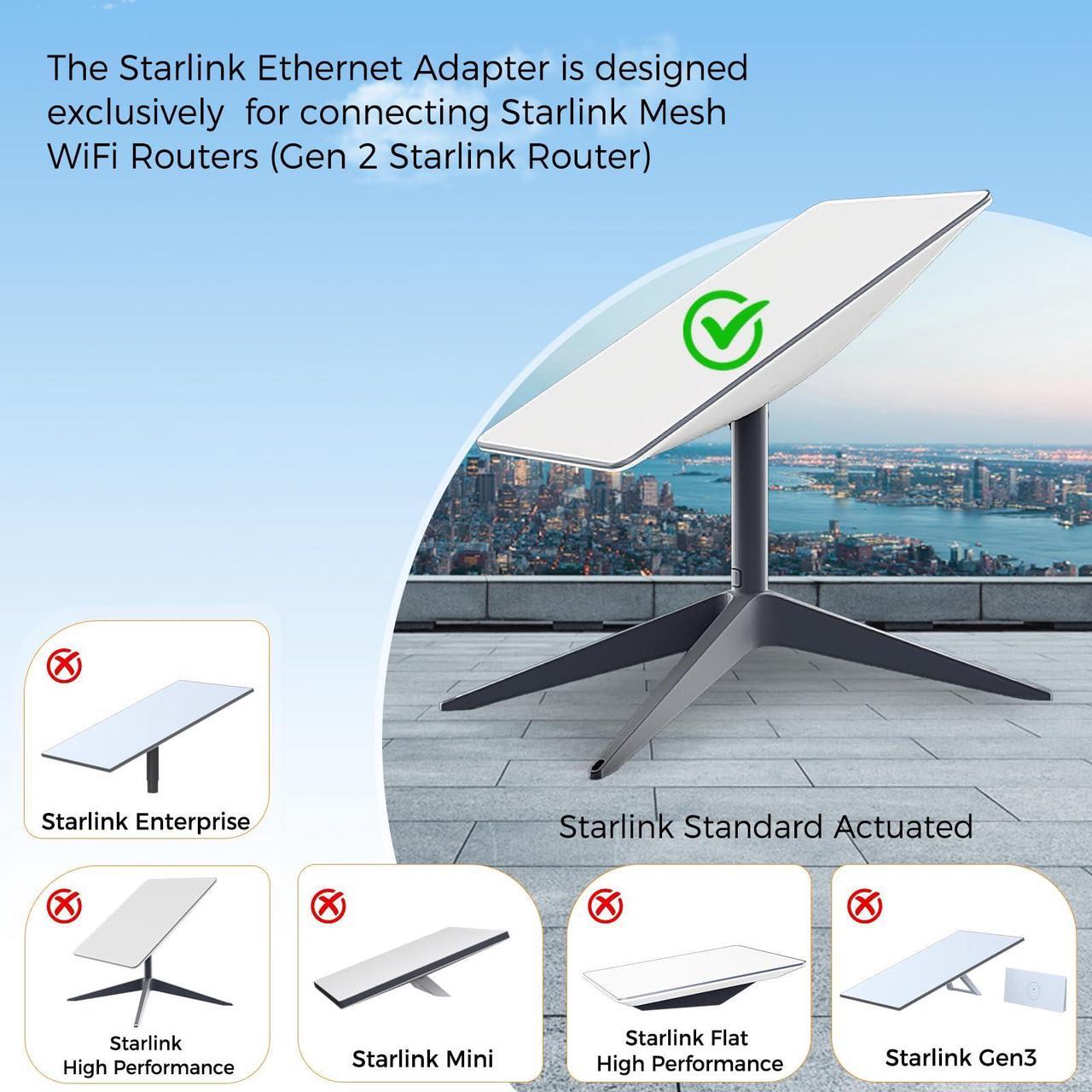 Starlink Ethernet Adapter V2, Compatible with Gen 2 Starlink Rectangular Dish and Mesh WiFi Router, Converts Starlink to RJ45 Gigabit Ethernet, for Connecting Wired Network Devices (3.3FT/1M - DRC 2 | +254100720022 Starlink Ethernet Adapter V2, Compatible with Gen 2 Starlink Rectangular Dish and Mesh WiFi Router, Converts Starlink to RJ45 Gigabit Ethernet, for Connecting Wired Network Devices (3.3FT/1M - DRC - Image 2